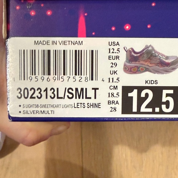 NWT Skechers Girls Heart Light Slip on Sneakers - Pink and Silver size 12.5 - Picture 6 of 8